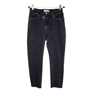 Abercrombie & Fitch The Dad High Rise Crossover Waist Jeans Black 28/6S